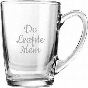 Gegraveerde Theeglas 32cl De Leafste Mem
