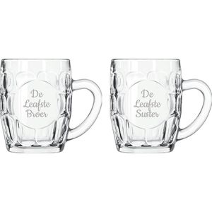 Gegraveerde Bierpul 55cl De Leafste Broer-De Leafste Suster