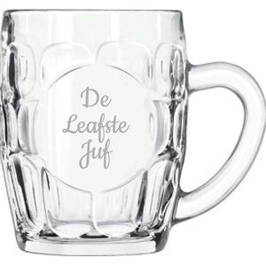 Gegraveerde Bierpul 55cl De Leafste Juf
