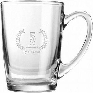 Gegraveerde Theeglas 32cl Opa + Oma 5 jaar getrouwd