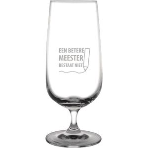 Gegraveerde bierglas op voet 41cl een betere meester bestaat niet