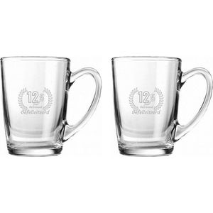 Gegraveerde set Theeglazen 32cl Gefeliciteerd 12,5 jaar getrouwd