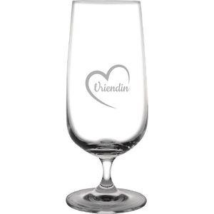 Gegraveerde Bierglas op voet 41cl Vriendin met hartje