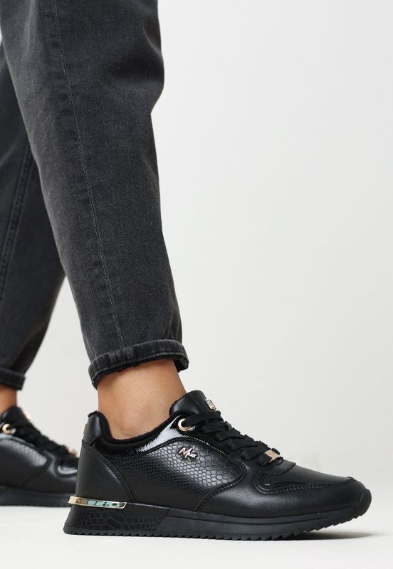 Mexx - Dames Sneakers - Zwart - Polyurethaan Bovenwerk