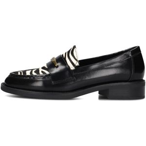 Mexx - Pearl Mae - Instappers - Zwart - Leer en Ponyhair