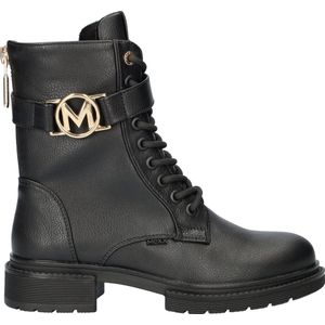 Mexx - Kimberly - Veterboots - Zwart - Imitatieleer - Gouden Details