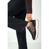 Mexx - Juju Humper - Leren Sneakers - Zwart - Brons - Panter