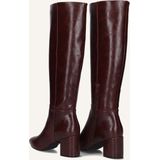 Mexx - Pluck Mila - Hoge Laarzen - Rood - Puntige Neus - Blokhak 6 cm