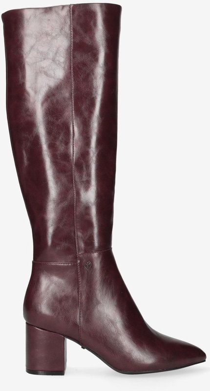 Mexx - Pluck Mila - Hoge Laarzen - Rood - Puntige Neus - Blokhak 6 cm