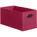 Set van 2x stuks opbergmanden/kastmanden 7 en 29 liter framboos roze van linnen 31 cm - Opbergboxen - Vakkenkast manden