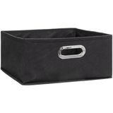 Set van 2x stuks opbergmanden/kastmanden 7 en 14 liter donkergrijs van linnen 31 cm - Opbergboxen - Vakkenkast manden