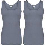 Set van 3x stuks Beeren heren hemd/singlet donker grijs 100% katoen - Heren ondergoed hemden, maat: XL