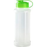 2x stuks kunststof waterflessen 1100 ml transparant met dop groen - Drink/sport/fitness flessen