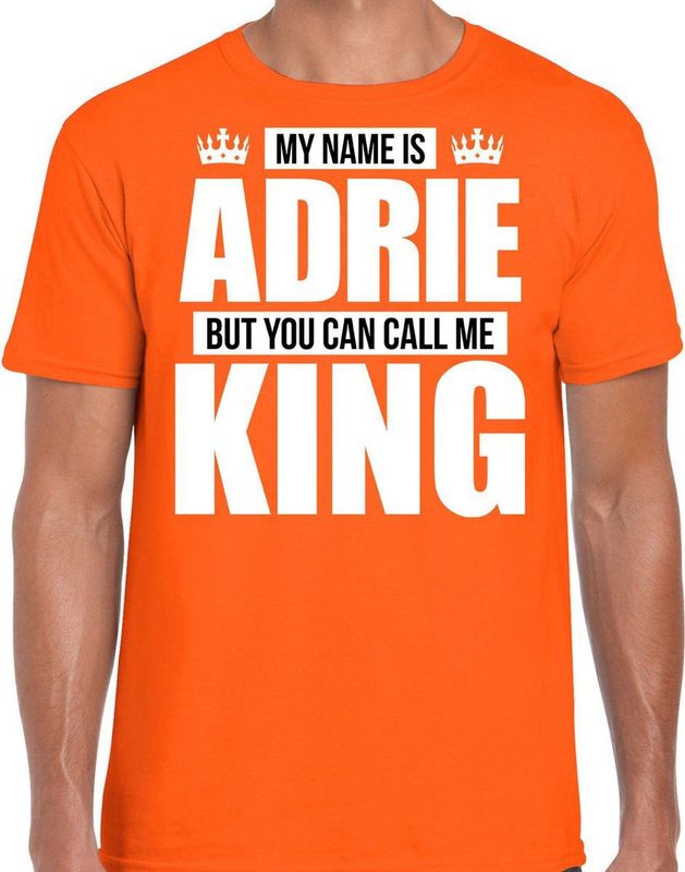 Bellatio Decorations - T-shirt - Oranje - 100% Katoen - My Name Is Adrie