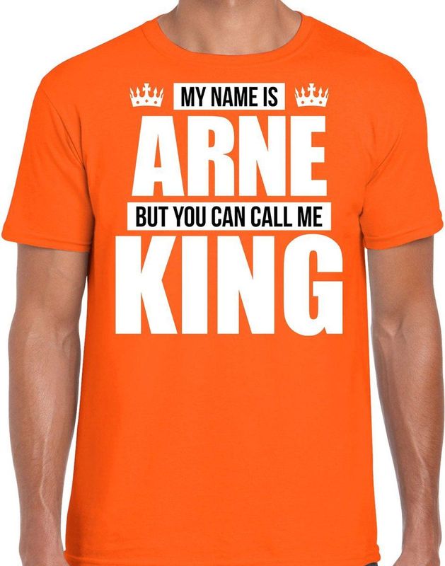 Bellatio Decorations - T-shirt - Oranje - 100% Katoen - My name is Arne