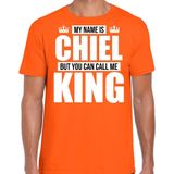 Bellatio Decorations - Fun T-shirts - Oranje - My name is Chiel - Heren