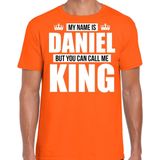 Bellatio Decorations - T-shirt - Oranje - 100% Katoen - Tekst: My name is Daniel - but you can call me King