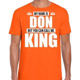 Bellatio Decorations - My name is Don - T-shirt - Oranje - 100% Katoen