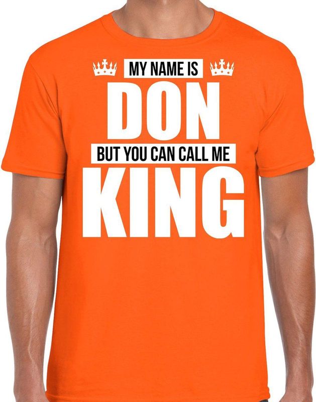Bellatio Decorations - My name is Don - T-shirt - Oranje - 100% Katoen