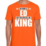 Bellatio Decorations - T-shirt - Oranje - 100% Katoen - My Name is Ed