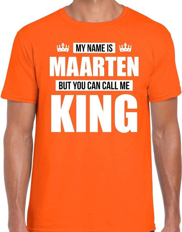 Bellatio Decorations - T-shirt - Oranje - 100% Katoen - Persoonlijk Cadeau voor Maarten