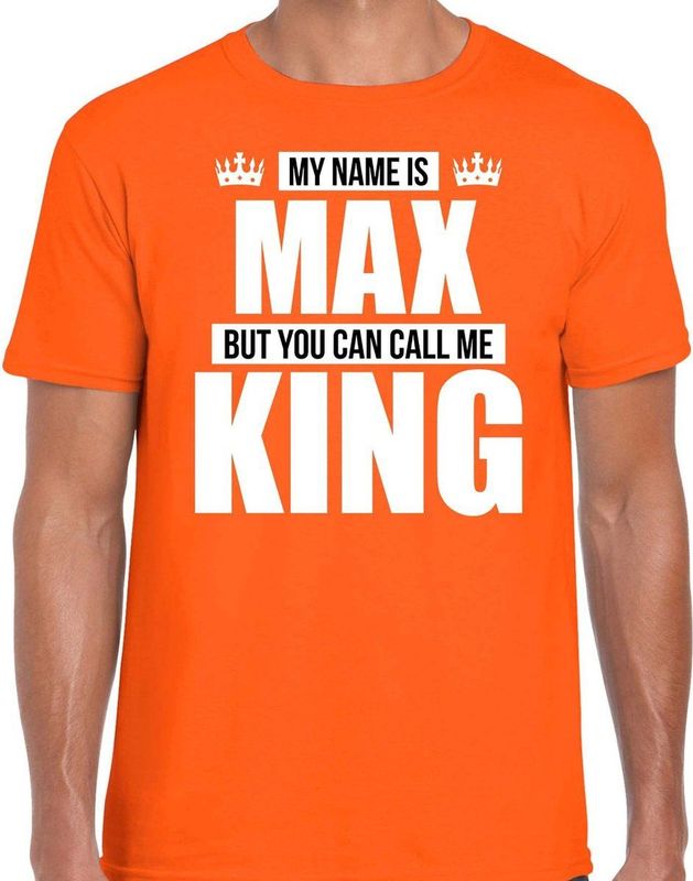 Naam cadeau - My Name Is Max - T-shirt - Oranje - Katoen