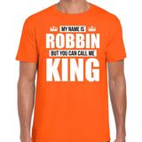 My Name Is Robbin - T-shirt - Oranje - Katoen - Cadeau Voor Verjaardag