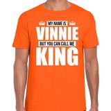 My Name Is Vinnie - T-shirt - Oranje - Heren - Cadeau Voor Verjaardag/Koningsdag