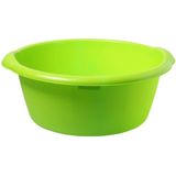 Voordeel set multifunctionele kunststof ronde afwas teiltjes groen in 2-formaten - 15 en 25 liter inhoud