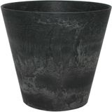 2x stuks plantenpot/bloempot tijdloze natuursteen look Dia 37 cm en Hoogte 34 cm in het Artstone zwart voor binnen/buiten