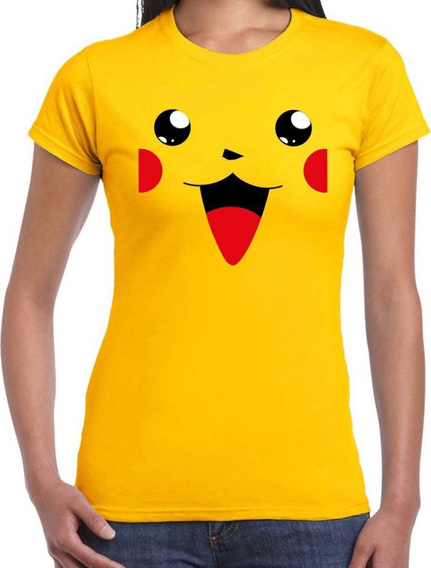 Bellatio Decorations - T-shirt - Geel - Katoen