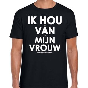 Ik hou er van als mijn vrouw bier voor mij haalt cadeau t-shirt zwart heren