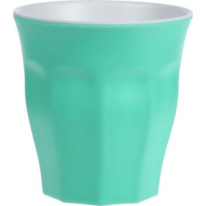 Onbreekbare kunststof/melamine groene drinkbeker 9 x 8.7 cm voor outdoor/camping
