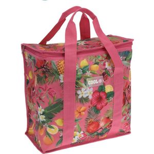 Medium size koeltas voor lunch Tropical Flowers roze/creme 34 x 16 x 36 cm 16 liter