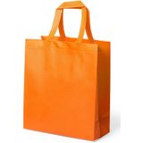 4x stuks draagtassen/schoudertassen/boodschappentassen in de kleur oranje 35 x 40 x 15 cm
