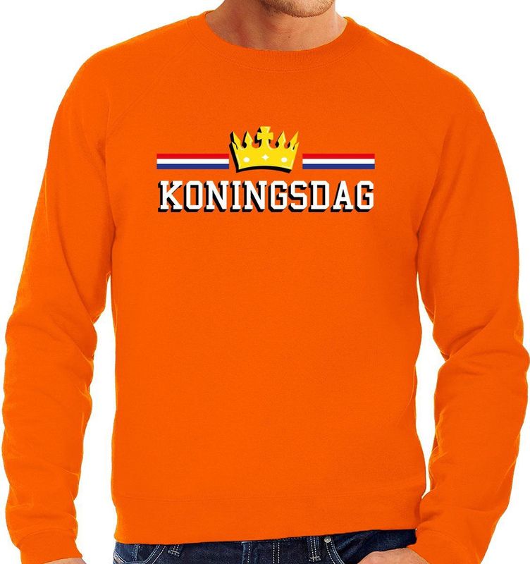 Grote maten Koningsdag sweater Koningsdag - oranje - heren - Koningsdag outfit / truien