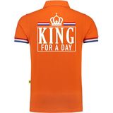 Luxe King for a day poloshirt - 200 grams katoen - oranje - heren - Koningsdag kleding shirts