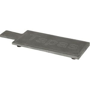 Voedsel/hapjes/tapas serveerplank van leisteen 23 x 9 cm met handvat