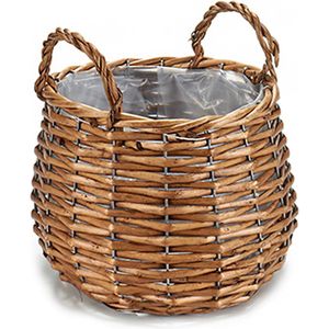 KOTARBAU® Pot van wilgentenen, vlechtwerk, bloempot, ovaal, voor bloemen, planten, natuurlijke mand, 50 cm, bloembak, rotan vlechtmand