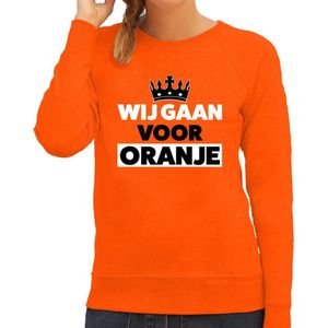 Koningsdag sweater wij gaan voor oranje - oranje - dames - koningsdag outfit / kleding