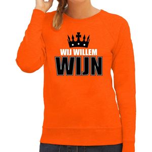 Koningsdag sweater Wij Willem wijn - oranje - dames - koningsdag outfit / kleding