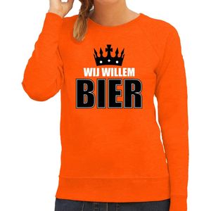 Koningsdag sweater Wij Willem bier - oranje - dames - koningsdag outfit / kleding