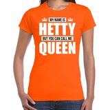 Bellatio Decorations - T-shirt - Oranje - Katoen - My name is Hetty