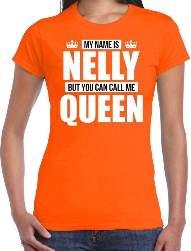 Bellatio Decorations - T-shirt - Oranje - My name is Nelly - Cadeau Shirt