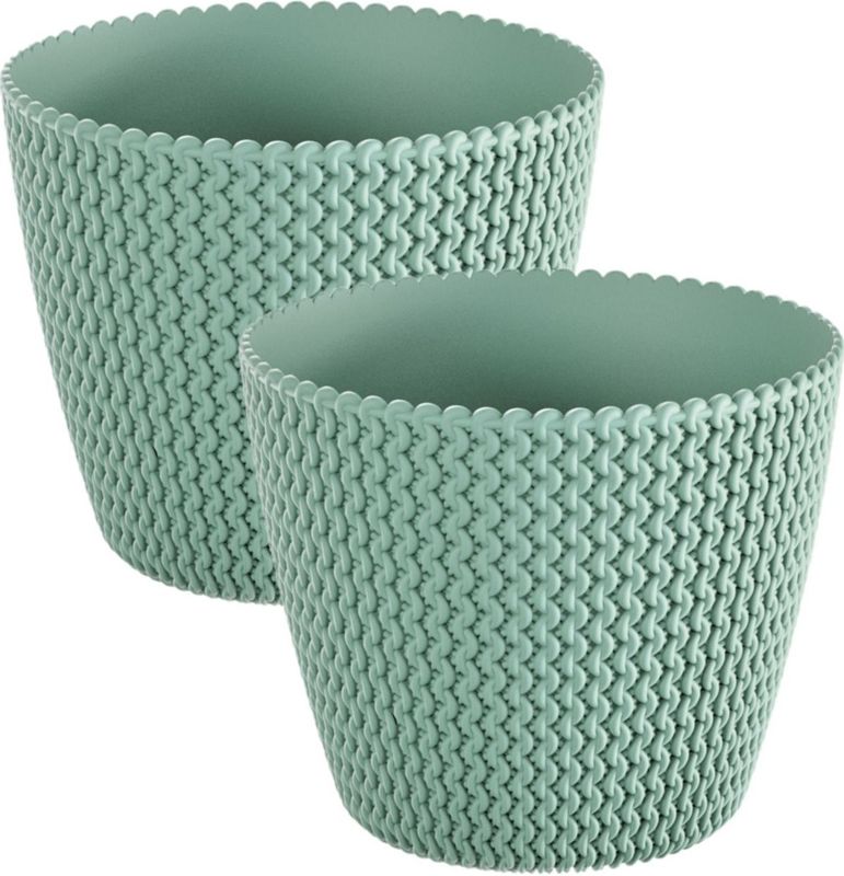 Prosperplast - Splofy - Plantenpot - Mint Groen - Kunststof - Set van 2