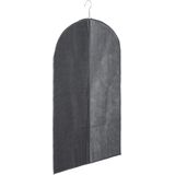 Kleding/beschermhoes linnen grijs 100 cm inclusief kledinghangers - Kledingzak met klerenhangers