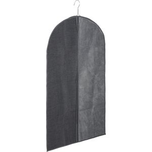 Kleding/beschermhoes linnen grijs 100 cm inclusief kledinghangers