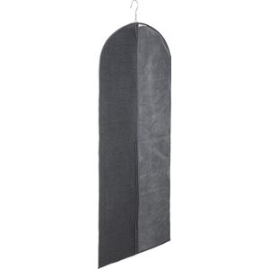 Kleding/beschermhoes linnen grijs 130 cm inclusief kledinghangers - Kledingzak met klerenhangers