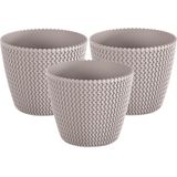 Prosperplast - Splofy - Bloempot - Taupe - Kunststof - 3 Stuks
