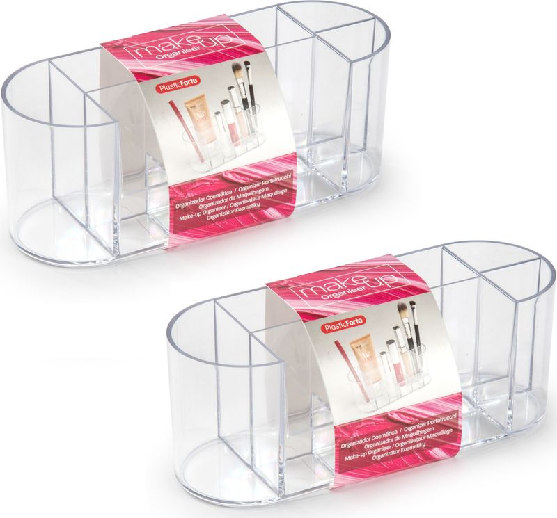 PlasticForte - Make-up Organizer - Transparant - Kunststof - 8 Vakjes